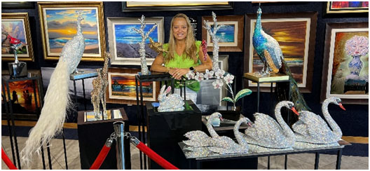 Clarita Brinkerhoff with Sculptures at Ocean Blue Galleries