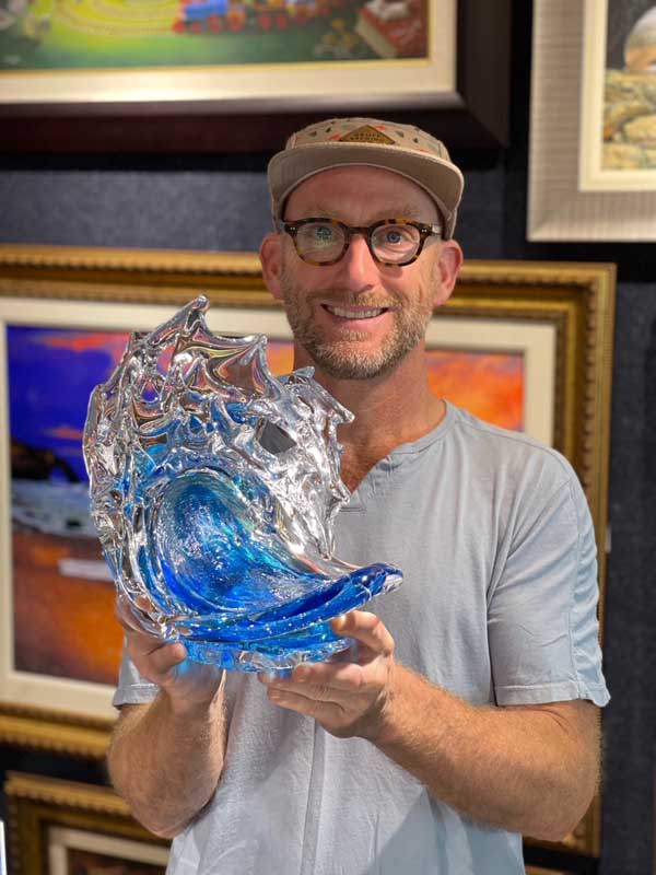 Double Springwater Glass Wave David Wight Ocean Blue Galleries