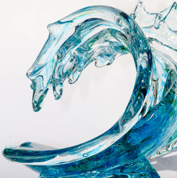 TSUNAMI by David Wight Glass Art Sculptures at Ocean Blue Galleries