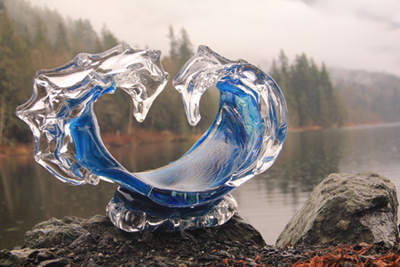 WATER DANCE by David Wight Glass Art Sculptures at Ocean Blue Galleries