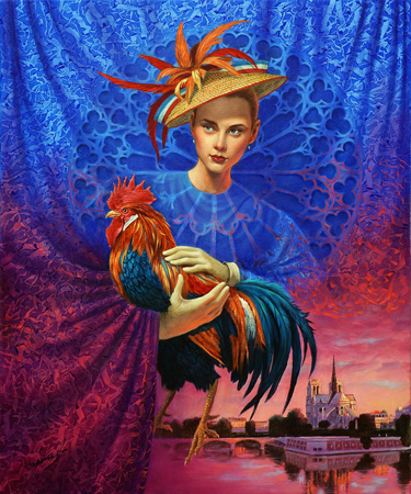 Paris Rooster by Michael Cheval - Ocean Blue Galleries
