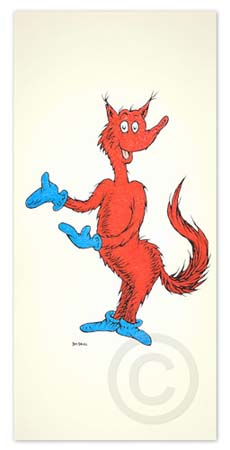 FOX IN SOCKS 50TH ANNIVERSARY PRINT Dr. Seuss Illustration Ocean Blue Galleries
