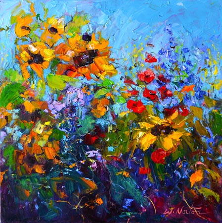 Sunflowers & Wildflowers Wendy Norton Art Ocean Blue Galleries