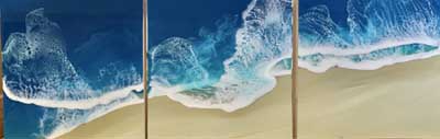 Triptych Dark Waters by Holly Weber - Ocean Blue Galleries Key West