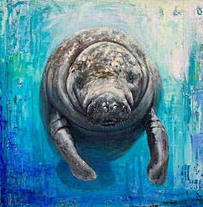 Manatee by Shawn Mackey - Art at Ocean Blue Galleries
