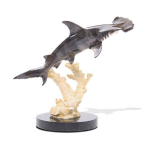 Great Hammerhead Shark by Wyland - bronze sculpture