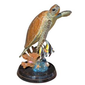 Sea Turtle Flight by Wyland - medium size bronze sculpture