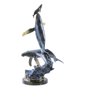 Three in the Sea by Wyland - bronze sculpture