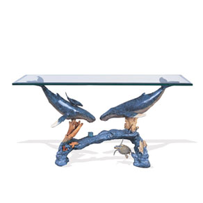humpback arch entry table by Wyland - bronze sculpture