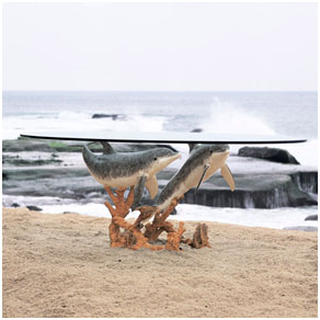 meeting of the minds table by Wyland - bronze sculpture