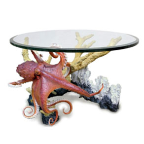 octopus encounter coffee table by Wyland - bronze sculpture