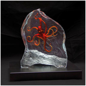 Octopus Realm - Wyland lucite sculpture