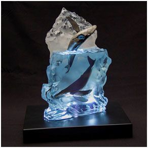 Polar Seas - Wyland lucite sculpture