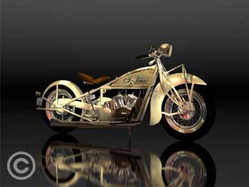 Indian 1928 Scout-White by Stephen Harlan for sale at Ocean Blue Galleries