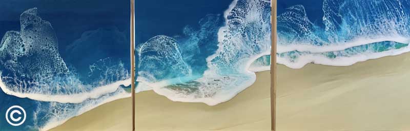 Dark Waters Holly Weber Resin Art Ocean Blue Galleries