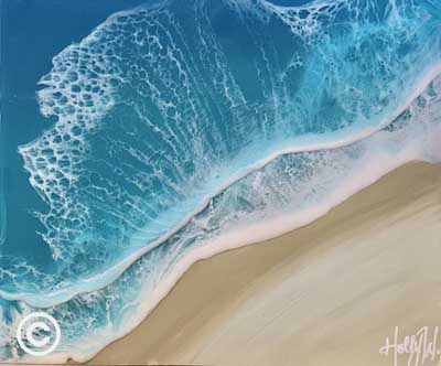 Foaming Waves Holly Weber Resin Art Ocean Blue Galleries