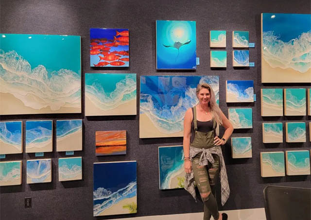 Holly Weber Resin art at Ocean Blue Galleries