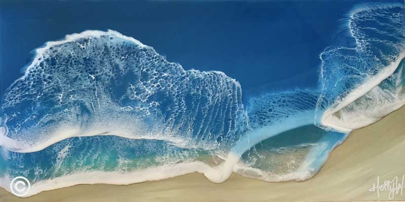 Rapid Rip Holly Weber Resin Art Ocean Blue Galleries