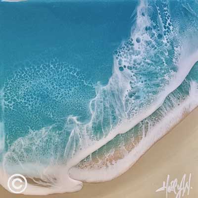 Waters Edge Holly Weber Resin Art Ocean Blue Galleries
