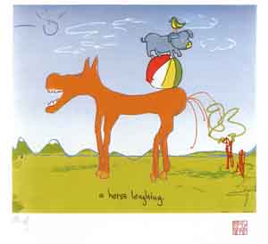 John Lennon art A Horse Laughing