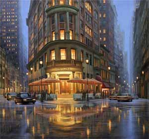 Summer Rain Delmonico's by Alexei Butirskiy at Ocean Blue Galleries