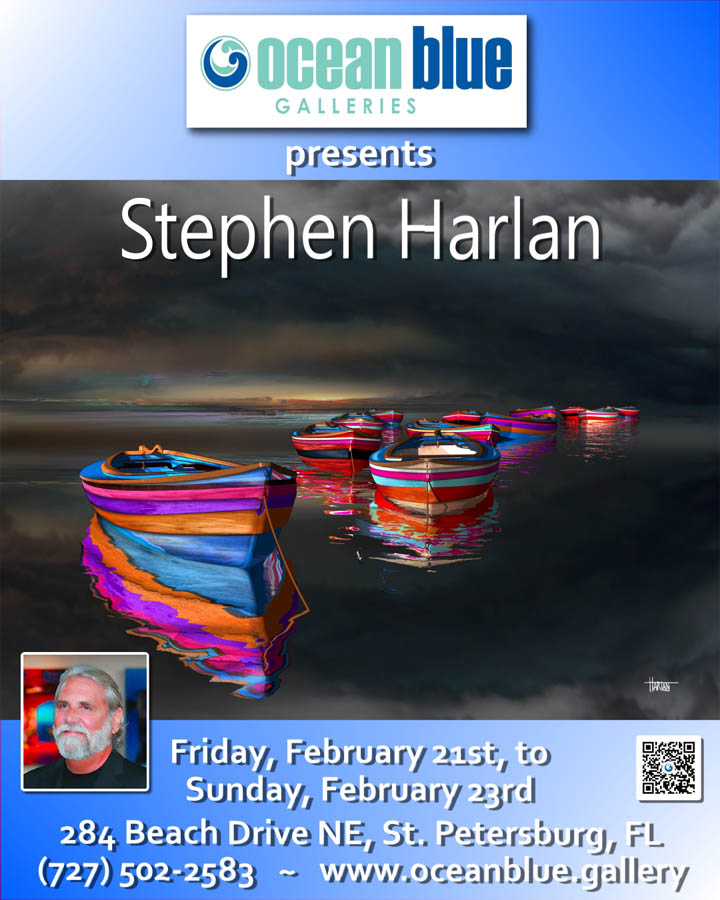 Live artist show with Stephen Harlan at Ocean Blue Galler