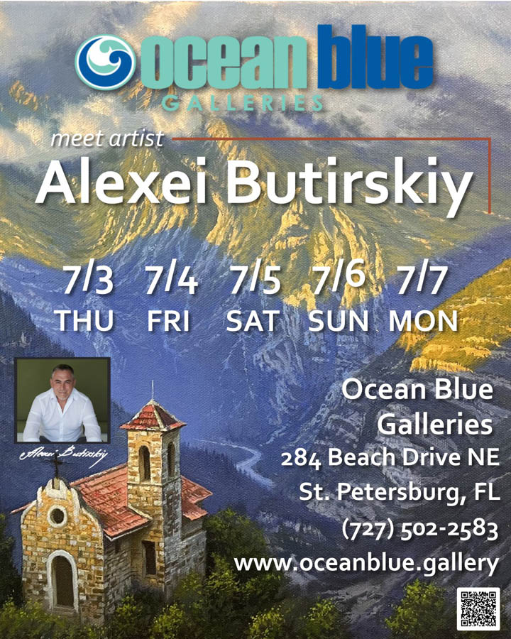Butirskiy art show Ocean Blue Galleries July 4TH WEEKEND 2025