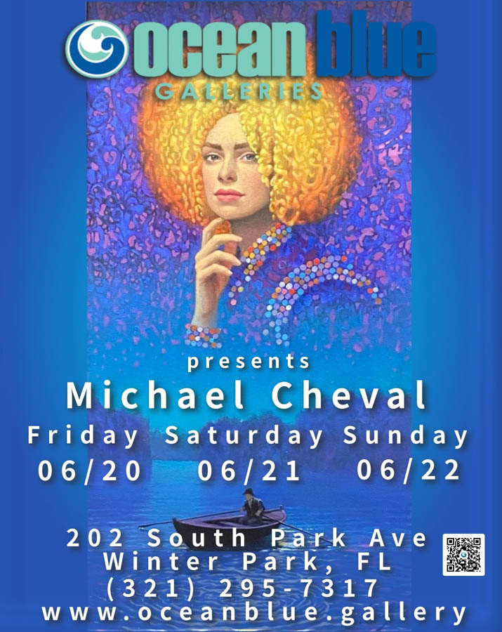 Michael Cheval art show Ocean Blue Galleries Winter Park June 2025