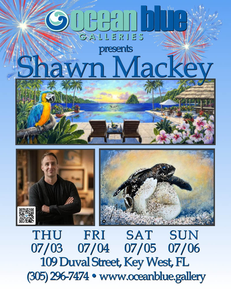 Shawn Mackey art show at Ocean Blue Galleries Key West