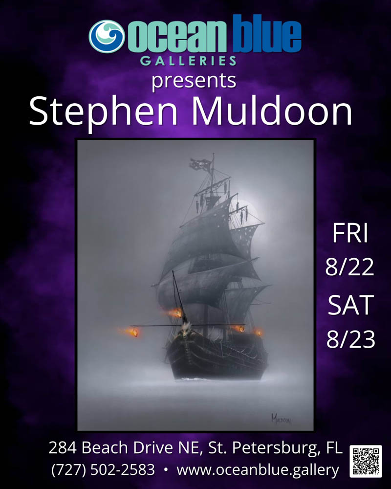 Muldoon art show Ocean Blue Galleries St Pete August 2025