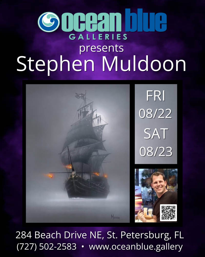 Muldoon art show Ocean Blue Galleries St Pete August 2025