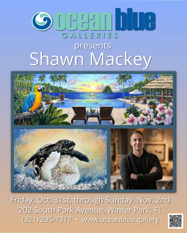 Shawn Mackey art show Ocean Blue Galleries Winter Park