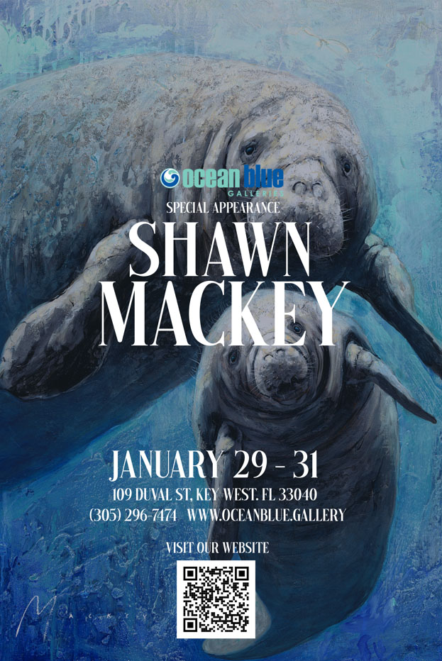Shawn Mackey art show Ocean Blue Galleries Key West JAN 2026